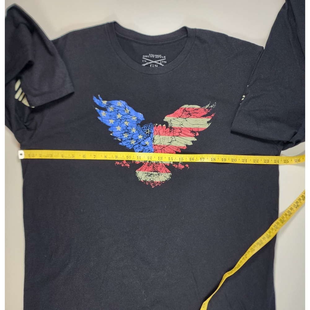 Grunt Style Men's Eagle Flag Graphic Long Sleeve Streetwear Patriot Tee Size XXL - Picture 4 of 8